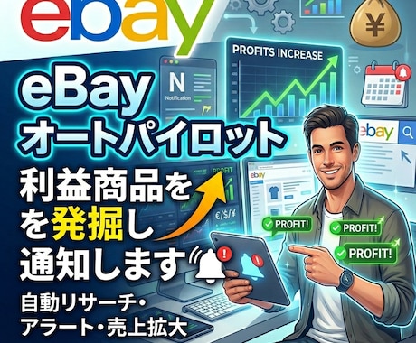 eBayオートパイロット利益商品を発掘し通知します 24h利益商品通知＆5秒出品システム イメージ1