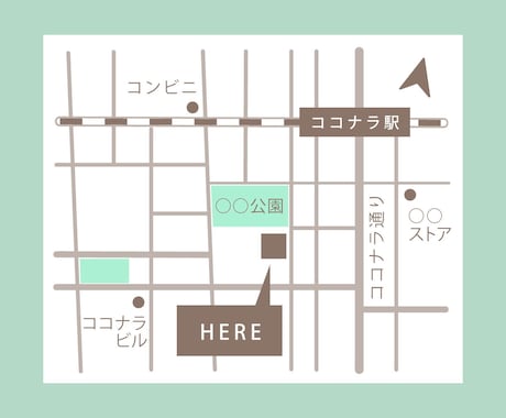 雰囲気に合うシンプルで分かりやすい地図を作成します 修正無制限│名刺・ショップカード・HP等に│ai納品可能 イメージ2