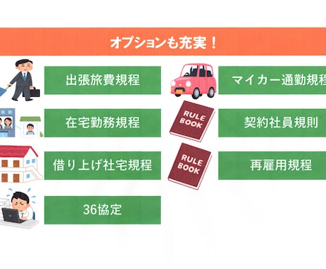 就業規則と雇用契約書類をセットで作成します 就業規則と雇用契約書類で、大切な会社をしっかりサポートします イメージ2