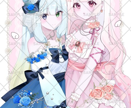 可愛いゆめかわ女の子を提供します かわいいイラストならお任せ下さい。早く丁寧に制作します！ イメージ2