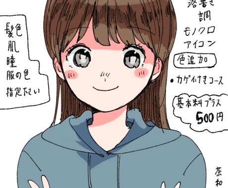 モノクロらくがき風アイコン描きます※カラー有ります 低価格！モノクロでらくがき風なアイコン描きます！※カラー有 イメージ2