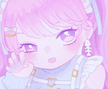 儚くてかわいい少女のイラストお描きします 淡くてあまい世界観を表現◎ゆめかわいい雰囲気に イメージ2