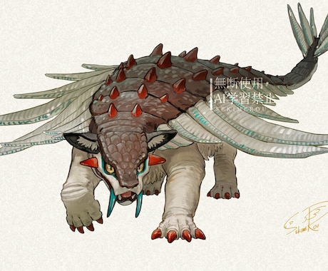 ゲーム用イラスト、立ち絵などを描きます 唯一無二のモンスター、ドラゴン、動物、ケモノなどを描きます イメージ2