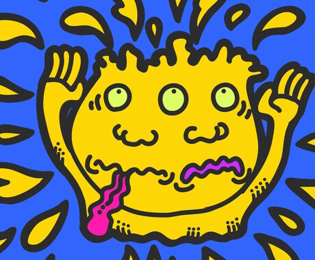 ポップイラストを描きます POPで不思議なキャラクターの集まり イメージ1