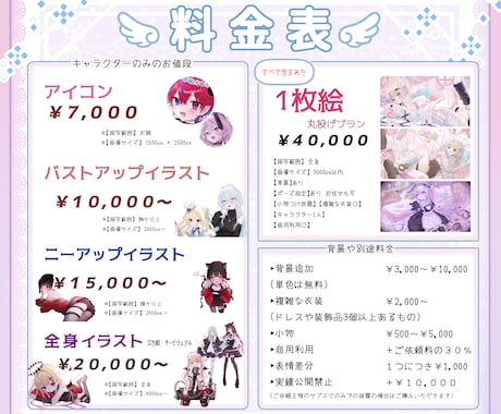 企業実績多数！豪華で可愛い絵を描きます お顔の可愛さは勿論！背景も怠りません！構図案もお渡しします！ イメージ2