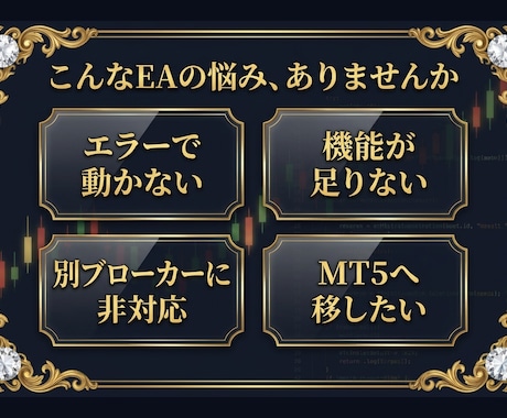 MT4/5 EA修正・カスタマイズ・開発します 動かないEA、欲しい機能。現役開発者が形にします イメージ2