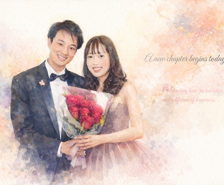 記念日に贈る、水彩画風オーダー似顔絵を制作します 〜退職祝い・金婚式・人生の節目に〜 イメージ1