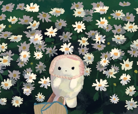 ぬい撮り写真の絵描きます