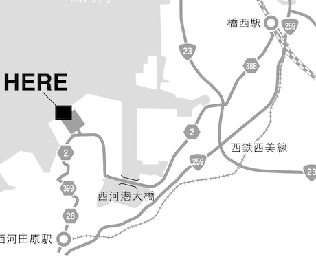 プロのデザイナーがモノクロ1色地図を作成します シンプルで分かりやすい。これぞ定番の地図。 イメージ2