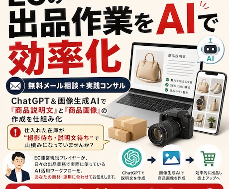 楽天amazonの出品作業をAIで効率化します 無料メッセ相談と実践コンサルティング イメージ1