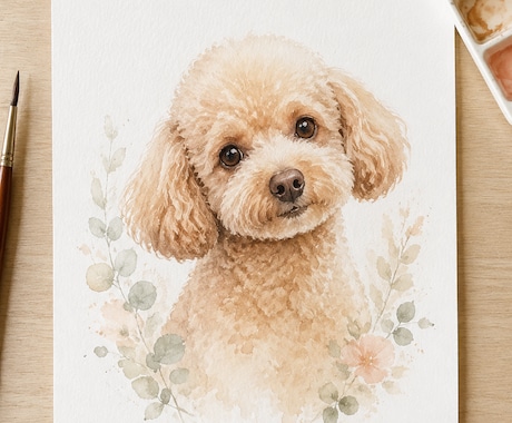 大切なペットの似顔絵をやさしいタッチで描きます 毛並みも表情も丁寧に。印刷してそのまま飾れます イメージ1
