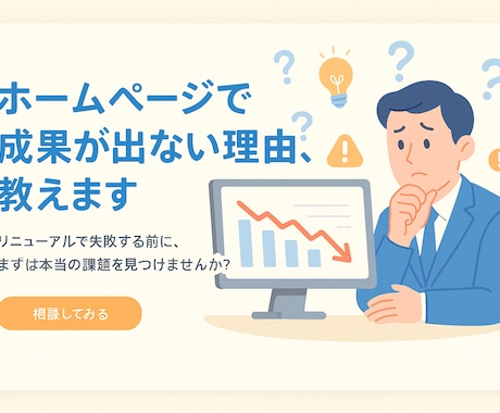 ホームページの課題を丸裸にします 急いでリニューアルしないで！！一度、軽く相談しませんか？ イメージ1