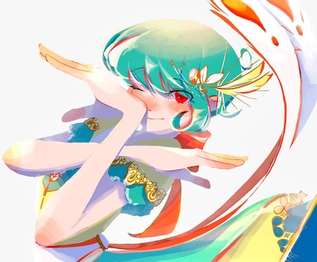 好みのアイコンお描きします 依頼経験有　色と光にこだわったキャラクターをアイコンに！ イメージ2