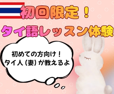 初回限定!タイ語レッスン体験 ネイティブが教えます まずはお試しでタイ語レッスンを受けれます! イメージ1