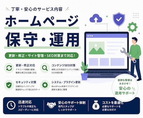 サイトを育てるHPの保守管理・運用をいたします HP制作後も安心！プロにお任せ！ イメージ1