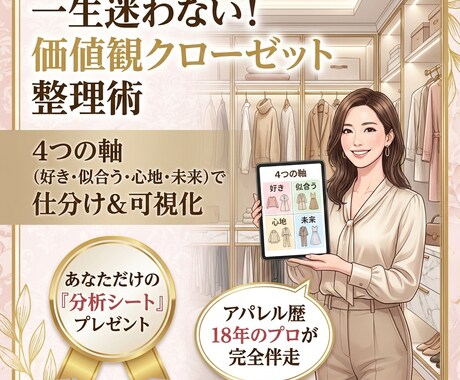 服はあるのに着る服がない…を卒業できます 18年の経験と独自分析で、納得の服選びを仕組み化します イメージ1