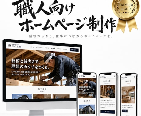 制作実績50社｜職人さんの集客に強いHP作ります 信頼が伝わり、仕事につながるホームページを。 イメージ1