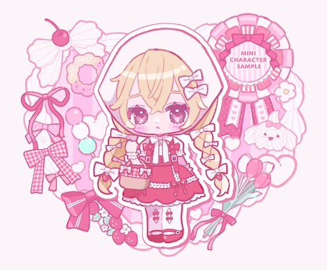 商用利用込！★安価でかわいいミニキャラ描きます 活動者様のグッズ制作などに最適♪表情差分も○ イメージ1