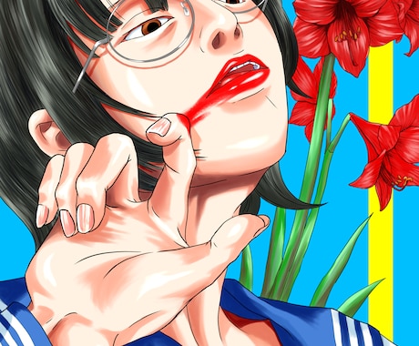 パキッとした色合いのイラスト描きます 女性は可愛いだけじゃない!格好いい女性描きます。 イメージ2