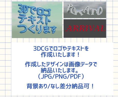 3Dでロゴ・テキストつくります サムネやアイコン、MVやショップロゴにご活用いただけます！ イメージ2
