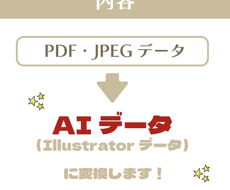 PDF・JPEGをaiデータに変換します 早く丁寧にaiデータに変換させていただきます。 イメージ1