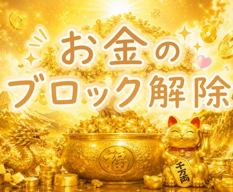 1800件の実績◆お金の流れを整えます 3つブロック解除いたします。金運の巡りを整え、心も軽く♡ イメージ1
