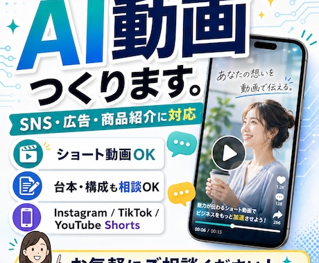 AI動画を15秒3,000円〜制作します イメージ1