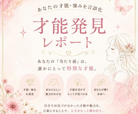 あなたの才能・強みを言語化します あなたの「当たり前」は、誰かにとって特別な才能。 イメージ1