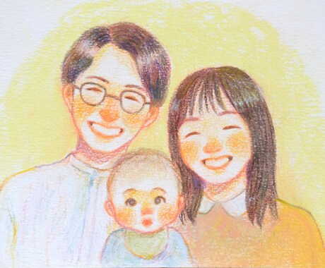 やさしい笑顔のふんわり似顔絵描きます 見るだけで癒される♡色鉛筆とパステルで描くほっこり似顔絵 イメージ2