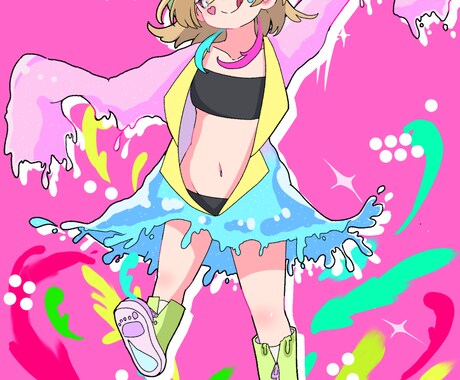 可愛いポップでカラフルな女の子を描きます あなたの思う「可愛い」を作ります イメージ2