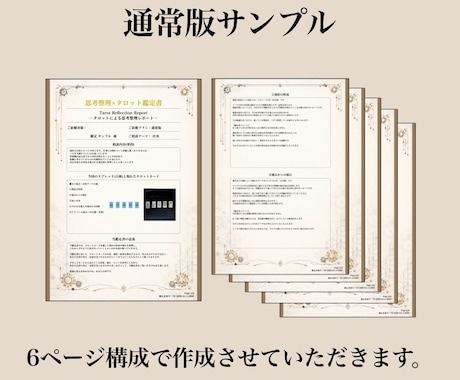 思考整理×タロット｜悩みを分析し鑑定書を作成します 今の状況を整理するためのタロット鑑定書(通常版) イメージ2