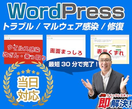 ワードプレスの不具合解決⭕マルウェア駆除復旧します イメージ1