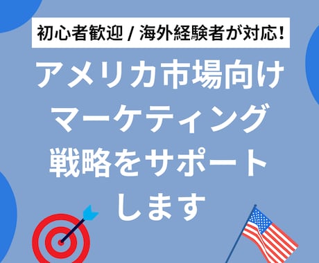 アメリカ市場向けマーケティング戦略をサポートします 現地に刺さる言葉と戦略を現役マーケターが伝授します イメージ1