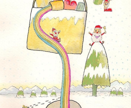 クリスマスポストカードのイラスト描きます ポップなクリスマスカードを贈ろう イメージ2