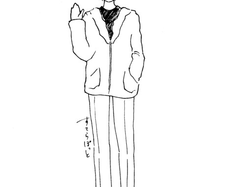 手描きの立ち絵描きます やさしいタッチのモノクロ立ち絵描きます！ イメージ2