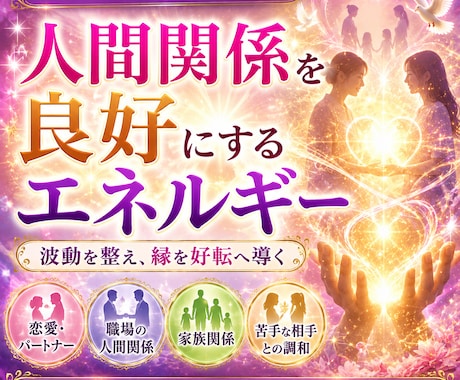 あなたの人間関係を良好にするエネルギーを送ります 愛と調和のエネルギーで 人間関係を改善 イメージ1