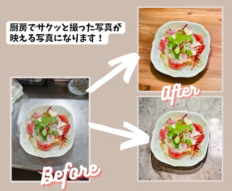 2枚1000円！料理写真の背景を合成します イメージ1