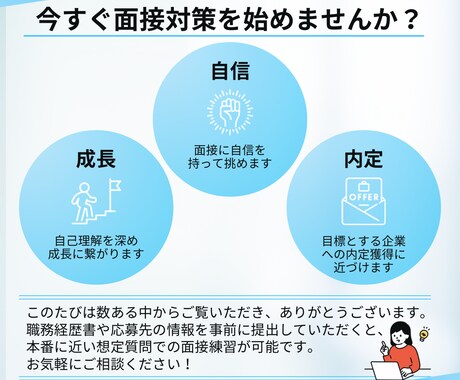 自己PRの伝え方に自信を持てる模擬面接をします 面接対策のプロが強みを引き出す、自己PRをブラッシュアップ！ イメージ2