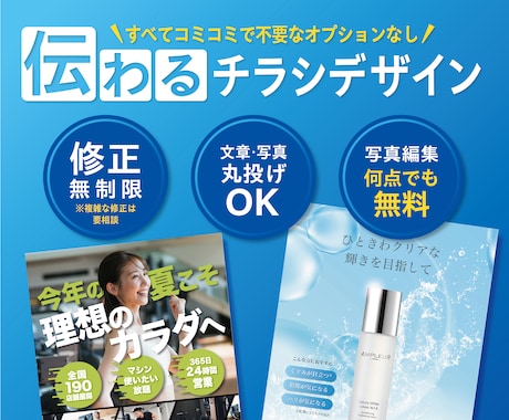 丸投げOK！低価格で高クオリティのデザインします 修正無制限／コミコミ料金で安心／初めての方でも大歓迎！ イメージ1