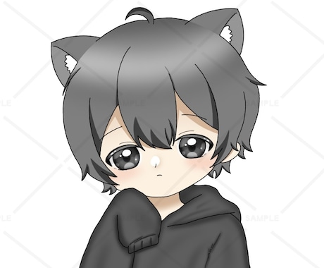 最短即日納品！萌え袖パーカー量産イラスト描きます イメージ1