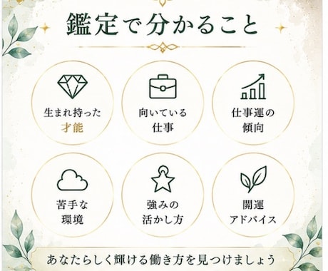 四柱推命であなたの才能と適職を鑑定します 生まれ持った強みや向いている働き方を読み解きます イメージ2