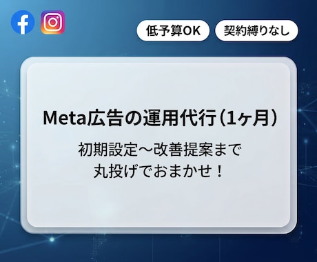 Meta広告の運用代行します 初期設定から運用まで対応いたします イメージ1