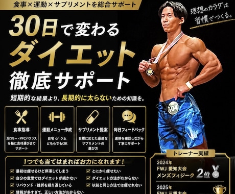 30日間ダイエット徹底サポートします 体型コンプレックス改善の最初の1歩に！ダイエット徹底サポート イメージ1