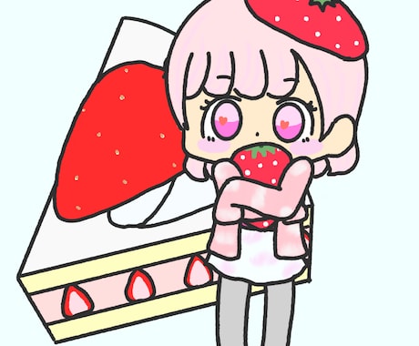 先着10名様！ミニキャライラスト作成します かわいいケーキやお菓子をゆるっとミニキャラにしてみませんか イメージ2