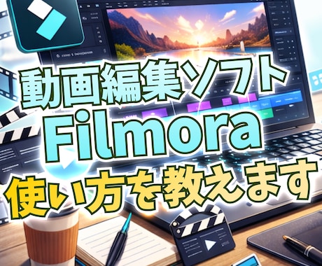 動画編集ソフトFilmora の使い方を教えます 簡単に編集！60分でできるだけお教え致します。 イメージ1