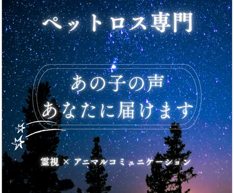 ペットロス専門⭐︎霊視でペットさんの魂と繋がります あの子の声を、あなたへ届けます イメージ1