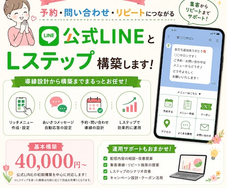 公式LINE・Lステップの構築いたします イメージ1