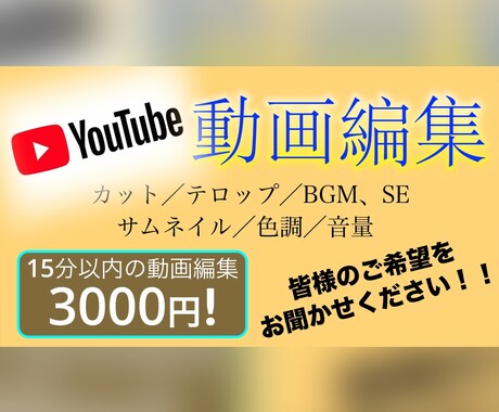 あなたの希望通りに編集致します 今なら15分までの動画がなんと3000円で！！ イメージ1