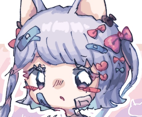 可愛くてふわふわした女の子のアイコンをお届けします 個性的な絵柄のかわいい女の子のアイコンを素早く描きます～！ イメージ1