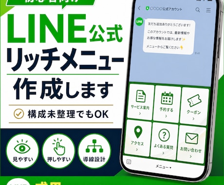 初心者向けLINE公式リッチメニュー画像作成します イメージ1